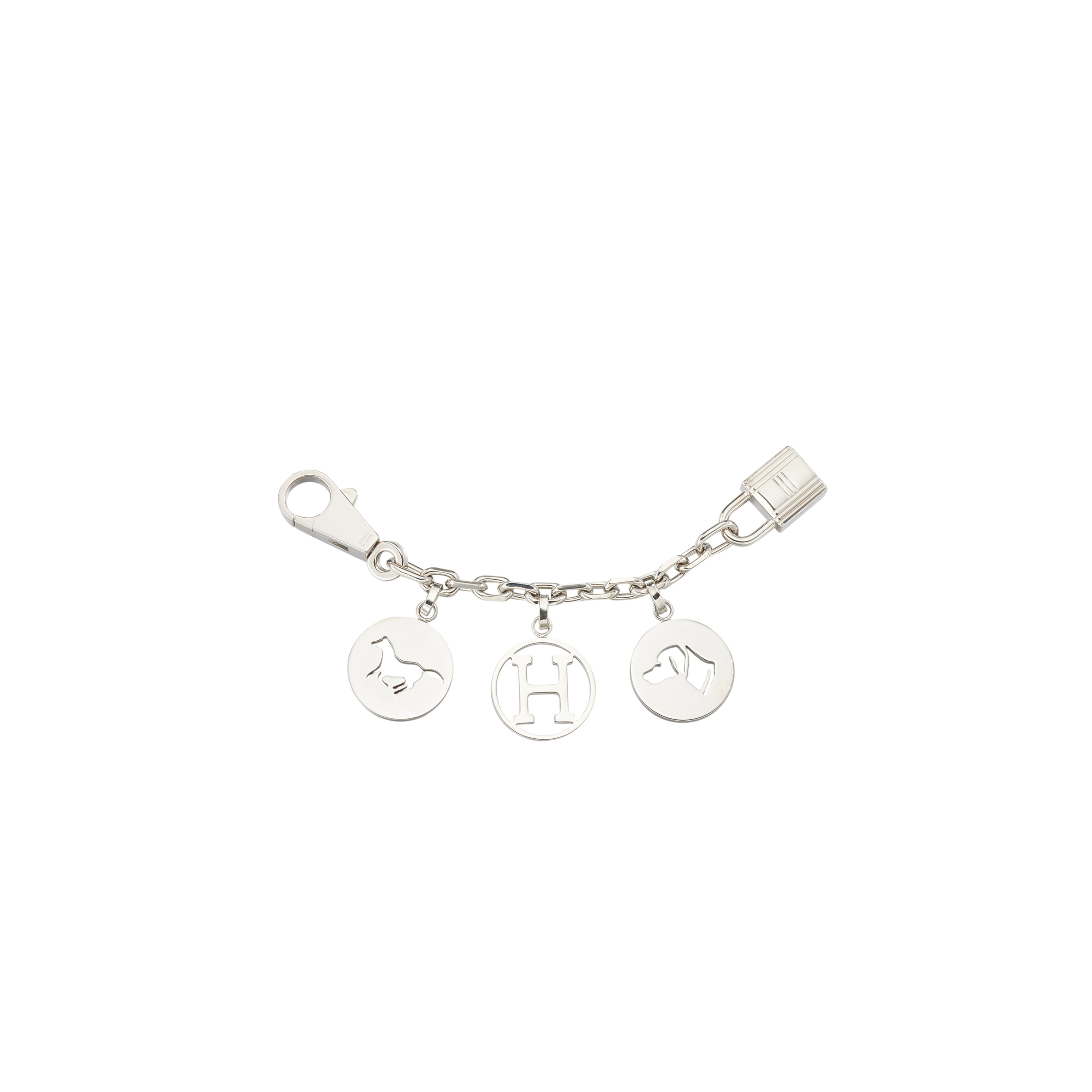 H**mes silver metal olga breloque bag charm 398784373